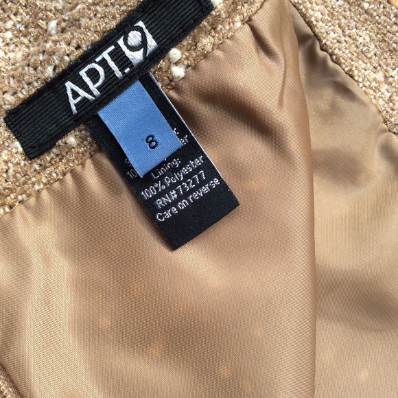 Women's Apt. 9 Gold/Khacki Metallic Skirt Size 8 - Picture 8 of 10